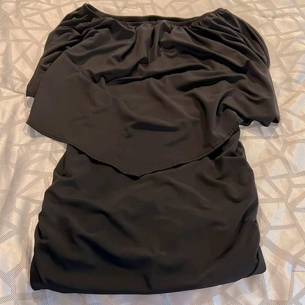 Black bodycon strapless dress